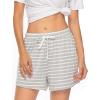 Vlazom Women’s Pajama Shorts, Super Soft Pj’s Bottoms Stylish Lounge Shorts for Sleep Gym Running with Drawstring Pockets(B-grey-stripes)