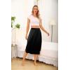 Vlazom Women’s Satin Half Slip Under Slip Long Underskirt Half Slips for Under Dresses Slip Side Slit Size S-XXL(Black)