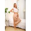 Vlazom Women’s Satin Half Slip Under Slip Long Underskirt Half Slips for Under Dresses Slip Side Slit Size S-XXL(Dark Champagne)