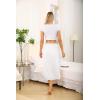 Vlazom Women’s Satin Half Slip Under Slip Long Underskirt Half Slips for Under Dresses Slip Side Slit Size S-XXL(White)