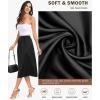Vlazom Women’s Satin Half Slip for Under Dress Long Underskirt Soft Under Slips for Women Under Dresses Size S-XXL(Black)