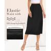 Vlazom Women’s Satin Half Slip for Under Dress Long Underskirt Soft Under Slips for Women Under Dresses Size S-XXL(Black)