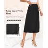 Vlazom Women’s Satin Half Slip for Under Dress Long Underskirt Soft Under Slips for Women Under Dresses Size S-XXL(Black)