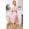 Vlazom Women’s Satin Half Slip for Under Dress Long Underskirt Soft Under Slips for Women Under Dresses Size S-XXL(Light Pink)