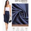 Vlazom Women’s Satin Half Slip for Under Dress Long Underskirt Soft Under Slips for Women Under Dresses Size S-XXL(Navy Blue)