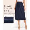 Vlazom Women’s Satin Half Slip for Under Dress Long Underskirt Soft Under Slips for Women Under Dresses Size S-XXL(Navy Blue)