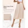 Vlazom Women’s Satin Half Slip for Under Dress Long Underskirt Soft Under Slips for Women Under Dresses Size S-XXL(Nude)