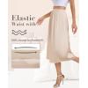 Vlazom Women’s Satin Half Slip for Under Dress Long Underskirt Soft Under Slips for Women Under Dresses Size S-XXL(Nude)
