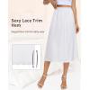 Vlazom Women’s Satin Half Slip for Under Dress Long Underskirt Soft Under Slips for Women Under Dresses Size S-XXL(White)