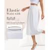 Vlazom Women’s Satin Half Slip for Under Dress Long Underskirt Soft Under Slips for Women Under Dresses Size S-XXL(White)