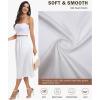 Vlazom Women’s Satin Half Slip for Under Dress Long Underskirt Soft Under Slips for Women Under Dresses Size S-XXL(White)