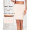 Vlazom Women’s Satin Half Slip for Under Dresses Above Knee Underskirt with Lace Trim Size S-XXL(Beige)