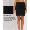 Vlazom Women’s Satin Half Slip for Under Dresses Above Knee Underskirt with Lace Trim Size S-XXL(Black)