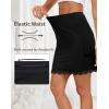 Vlazom Women’s Satin Half Slip for Under Dresses Above Knee Underskirt with Lace Trim Size S-XXL(Black)