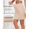Vlazom Women’s Satin Half Slip for Under Dresses Above Knee Underskirt with Lace Trim Size S-XXL(Nude)