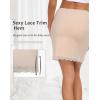 Vlazom Women’s Satin Half Slip for Under Dresses Above Knee Underskirt with Lace Trim Size S-XXL(Nude)