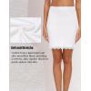 Vlazom Women’s Satin Half Slip for Under Dresses Above Knee Underskirt with Lace Trim Size S-XXL(White)