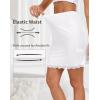 Vlazom Women’s Satin Half Slip for Under Dresses Above Knee Underskirt with Lace Trim Size S-XXL(White)