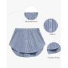 Vlazom Women’s Shirt Extenders Button-Down Undershirt Skirt for Women, Layering Shirt Skirt S-XXL(Navy Striped)