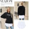 Vlazom Women’s Shirt Extenders Button-Down Undershirt Skirt for Women, Layering Shirt Skirt S-XXL(White)