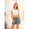 Vlazom Women’s Sleep Shorts Cute Plaid Pajamas Shorts Soft Elastic Pajama Bottoms Boxer Shorts Sleepwear S-XXL(Black)