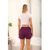 Vlazom Women’s Sleep Shorts Cute Plaid Pajamas Shorts Soft Elastic Pajama Bottoms Boxer Shorts Sleepwear S-XXL(Blue/Red)