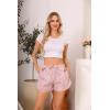 Vlazom Women’s Sleep Shorts Cute Plaid Pajamas Shorts Soft Elastic Pajama Bottoms Boxer Shorts Sleepwear S-XXL(Dusky Pink)