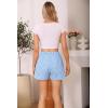 Vlazom Women’s Sleep Shorts Cute Plaid Pajamas Shorts Soft Elastic Pajama Bottoms Boxer Shorts Sleepwear S-XXL(Sky Blue)