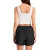 Vlazom Women’s Satin Half Slip Shorts for Under Dresses Pettipants for Women Culottes Slip Shorts with Side Split S-3XL(Black)
