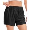 Vlazom Women’s Satin Half Slip Shorts for Under Dresses Pettipants for Women Culottes Slip Shorts with Side Split S-3XL(Black)