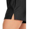 Vlazom Women’s Satin Half Slip Shorts for Under Dresses Pettipants for Women Culottes Slip Shorts with Side Split S-3XL(Black)