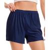 Vlazom Women’s Satin Half Slip Shorts for Under Dresses Pettipants for Women Culottes Slip Shorts with Side Split S-3XL(Navy)