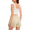 Vlazom Women’s Satin Half Slip Shorts for Under Dresses Pettipants for Women Culottes Slip Shorts with Side Split S-3XL(Nude)