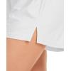 Vlazom Women’s Satin Half Slip Shorts for Under Dresses Pettipants for Women Culottes Slip Shorts with Side Split S-3XL(White)