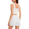 Vlazom Women’s Satin Half Slip Shorts for Under Dresses Pettipants for Women Culottes Slip Shorts with Side Split S-3XL(White)