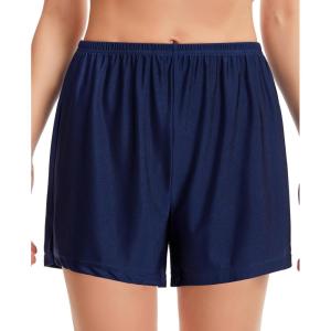 Vlazom Women’s Satin Half Slip Shorts for Under Dresses Pettipants for Women Culottes Slip Shorts with Side Split S-3XL(Navy)