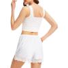 Vlazom Women’s Pettipants Culotte Slip Shorts Bloomers Split Skirt for Women Under Dress S-3XL(White)