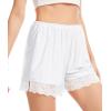 Vlazom Women’s Pettipants Culotte Slip Shorts Bloomers Split Skirt for Women Under Dress S-3XL(White)