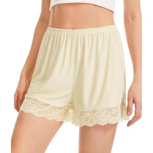 Vlazom Women’s Pettipants Culotte Slip Shorts Bloomers Split Skirt for Women Under Dress S-3XL(Beige)