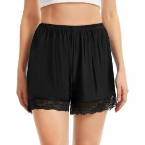 Vlazom Women’s Pettipants Culotte Slip Shorts Bloomers Split Skirt for Women Under Dress S-3XL(Black)