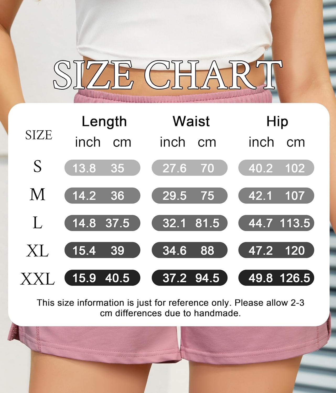 imageVlazom Womens Casual Shorts High Waisted Elastic Comfy Sweat Athletic Bottoms for Summer Spring Beach Vacation SXXLPink