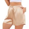 Vlazom Women’s Silk Satin Pajama Shorts Soft Lounge Sleep Pj Bottoms Drawstring Boxer Shorts for Casual S-XXL(Champagne)