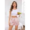 Vlazom Women’s Silk Satin Pajama Shorts Soft Lounge Sleep Pj Bottoms Drawstring Boxer Shorts for Casual S-XXL(Pink)