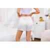 Vlazom Women’s Silk Satin Pajama Shorts Soft Lounge Sleep Pj Bottoms Drawstring Boxer Shorts for Casual S-XXL(White)
