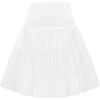 Vlazom Women’s Hoop Petticoat Skirt Short Half Slip Crinoline Underskirt Puffy Tulle Slips for Wedding Ball Gown S-3XL(White)