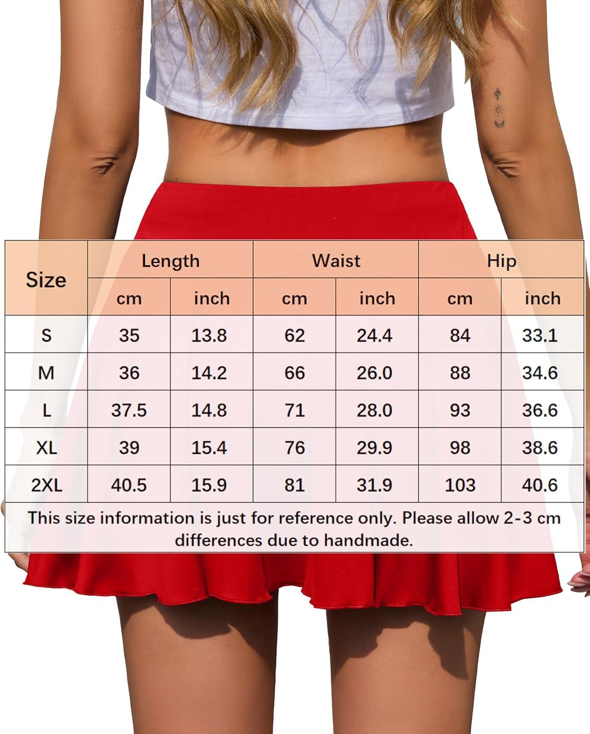 imageVlazom Womens Tennis Skirt High Waisted Pleated Tennis Golf Skort Athletic Skirt for Pickleball Workout SXXLRed
