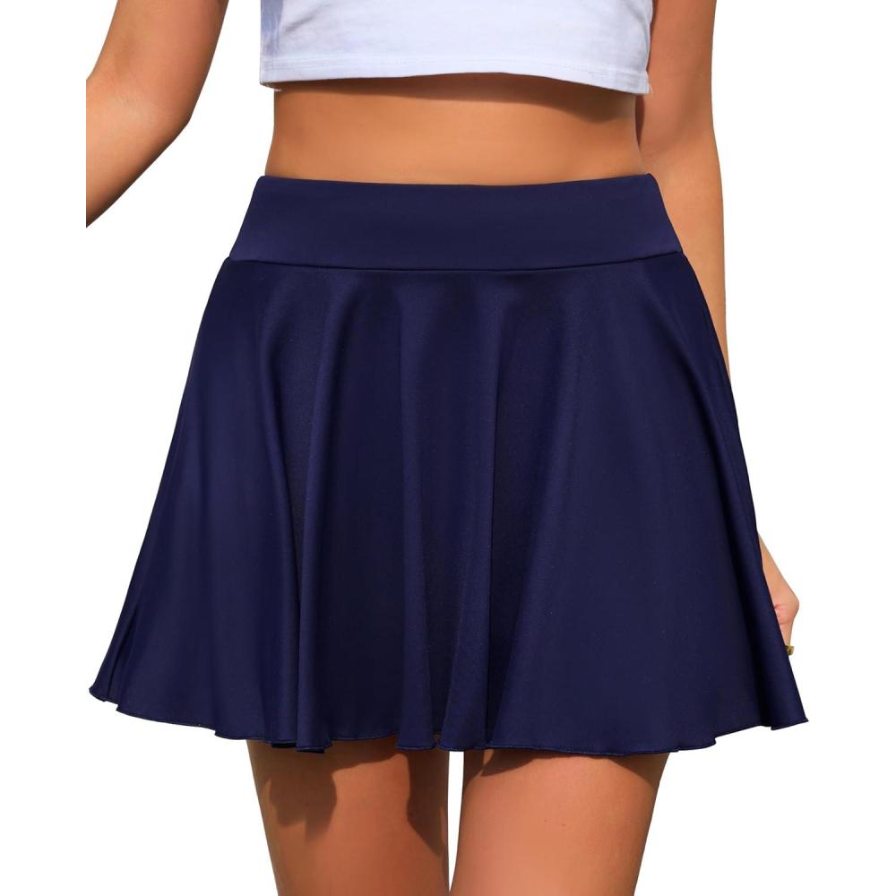 imageVlazom Womens Tennis Skirt High Waisted Pleated Tennis Golf Skort Athletic Skirt for Pickleball Workout SXXLNavy