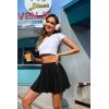 Vlazom Women’s Tennis Skirt High Waisted Pleated Tennis Golf Skort Athletic Skirt for Pickleball Workout S-XXL(Black)