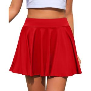 Vlazom Women’s Tennis Skirt High Waisted Pleated Tennis Golf Skort Athletic Skirt for Pickleball Workout S-XXL(Red)