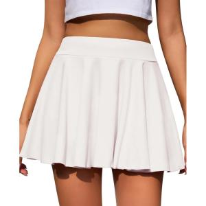 Vlazom Women’s Tennis Skirt High Waisted Pleated Tennis Golf Skort Athletic Skirt for Pickleball Workout S-XXL(White)